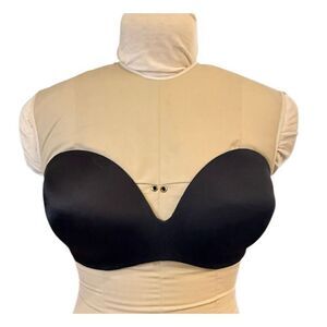 Ambrielle Strapless Bra 38D Black Deep Plunge